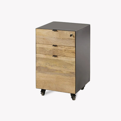 [FURN_8855] Drawer with three panels and one lockable, on wheels, mobile and respectable